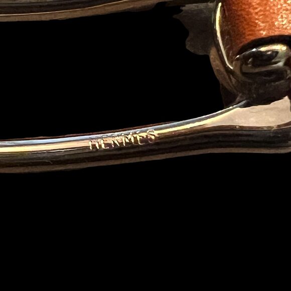 HERMES Brown, Leather & Silver Buckle Bracelet #1307 - Picture 9 of 11